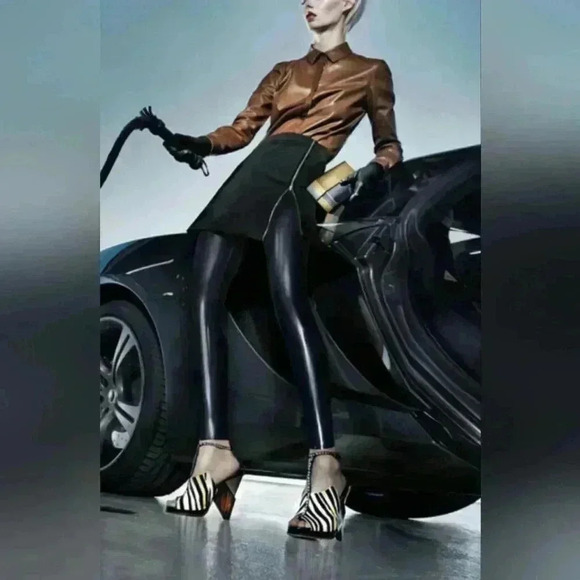 Jimmy Choo Multicolor Calf Hair Crystal Embellished Kaskade T-Strap sz 36 - Picture 2 of 11